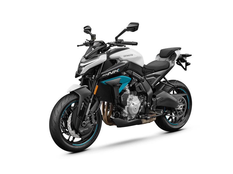 2027 CFMOTO 675NK in Glacier White — left three-quarter view