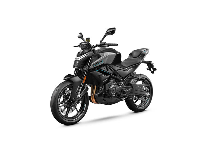 2027 CFMOTO 450NK in Nebula Black — left three-quarter view