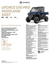 2027 CFMOTO UFORCE U10 PRO HIGHLAND specifications