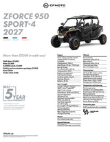 2027 CFMOTO ZFORCE 950 SPORT-4 specifications