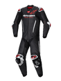 Alpinestars GP-R7 One-Piece Leather Suit – Black/White/Red Fluo