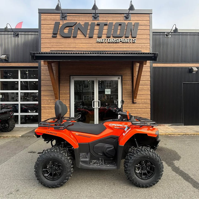 Representative dealership photo — 2026 CFMOTO CFORCE 400 TOURING; same model and colour, not unit-specific