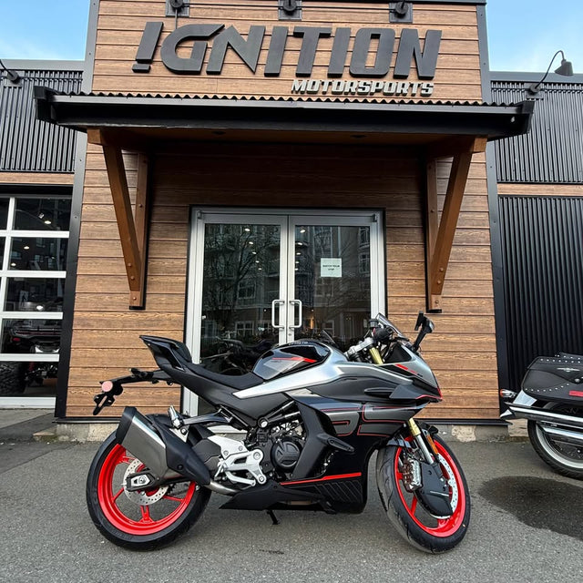 Representative dealership photo — 2026 CFMOTO 450SS; same model and colour, not unit-specific